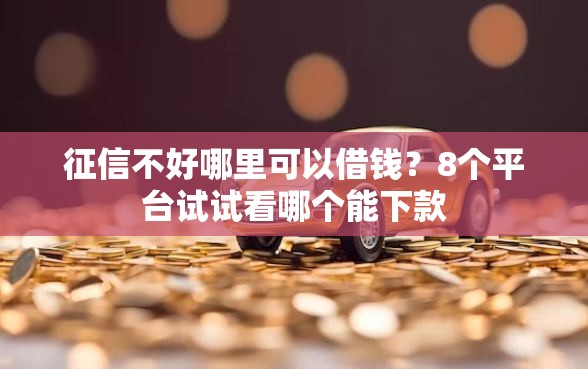 征信不好哪里可以借钱？8个平台试试看哪个能下款