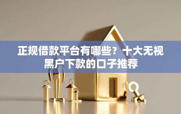 正规借款平台有哪些？十大无视黑户下款的口子推荐