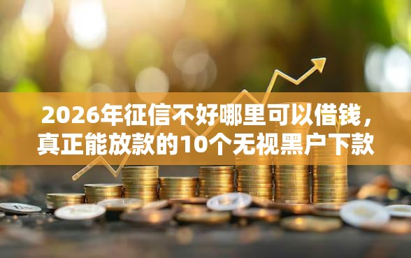 2026年征信不好哪里可以借钱，真正能放款的10个无视黑户下款的口子推荐