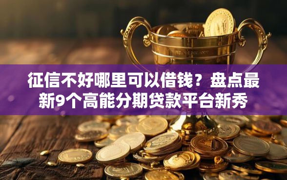 征信不好哪里可以借钱？盘点最新9个高能分期贷款平台新秀