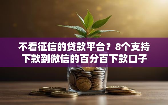 不看征信的贷款平台？8个支持下款到微信的百分百下款口子