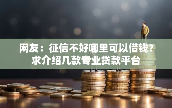 网友：征信不好哪里可以借钱？求介绍几款专业贷款平台