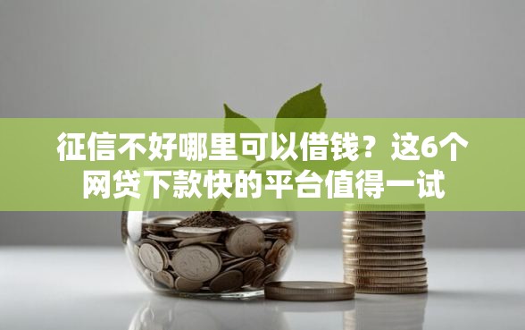征信不好哪里可以借钱？这6个网贷下款快的平台值得一试