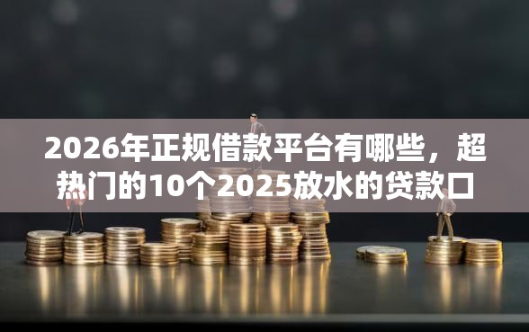 2026年正规借款平台有哪些，超热门的10个2025放水的贷款口子推荐