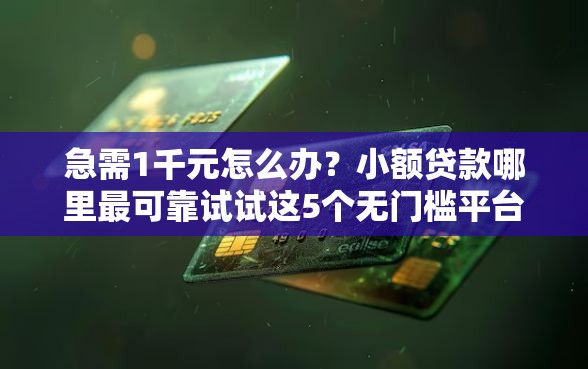 急需1千元怎么办？小额贷款哪里最可靠试试这5个无门槛平台