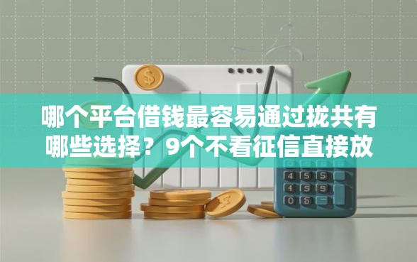 哪个平台借钱最容易通过拢共有哪些选择？9个不看征信直接放款的平台详解
