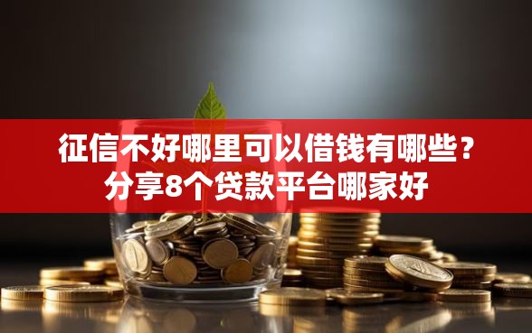 征信不好哪里可以借钱有哪些？分享8个贷款平台哪家好