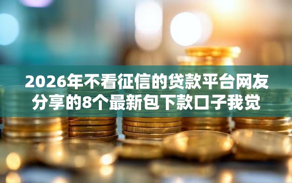 2026年不看征信的贷款平台网友分享的8个最新包下款口子我觉得不错！