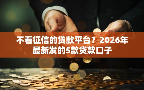 不看征信的贷款平台？2026年最新发的5款贷款口子