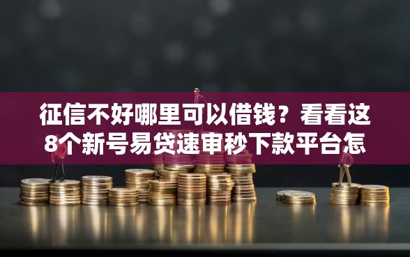 征信不好哪里可以借钱？看看这8个新号易贷速审秒下款平台怎么样