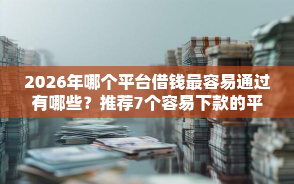 2026年哪个平台借钱最容易通过有哪些？推荐7个容易下款的平台