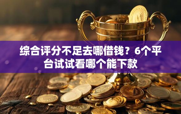 综合评分不足去哪借钱？6个平台试试看哪个能下款
