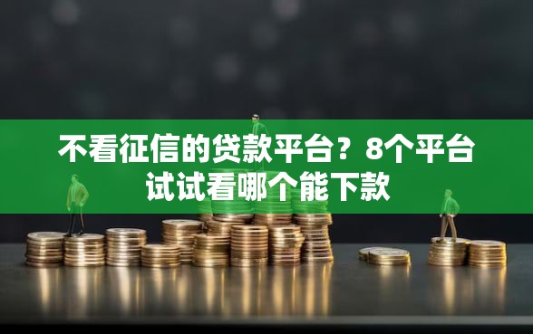 不看征信的贷款平台？8个平台试试看哪个能下款