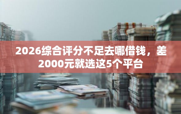 2026综合评分不足去哪借钱，差2000元就选这5个平台