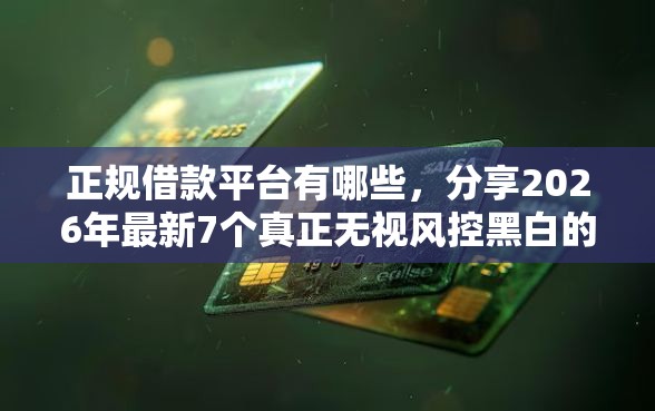 正规借款平台有哪些，分享2026年最新7个真正无视风控黑白的网贷