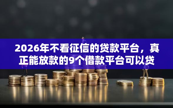 2026年不看征信的贷款平台，真正能放款的9个借款平台可以贷款20万推荐
