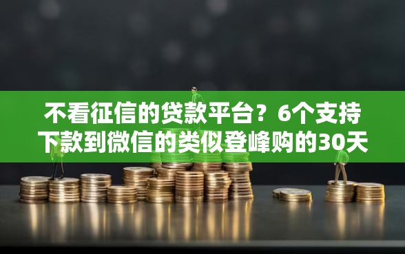 不看征信的贷款平台？6个支持下款到微信的类似登峰购的30天口子