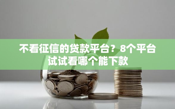 不看征信的贷款平台？8个平台试试看哪个能下款