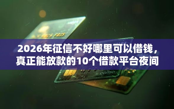 2026年征信不好哪里可以借钱，真正能放款的10个借款平台夜间推荐