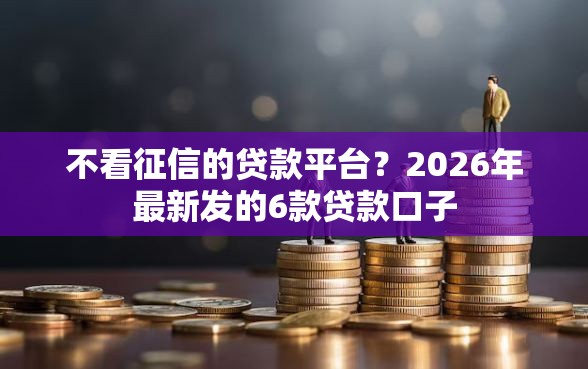不看征信的贷款平台？2026年最新发的6款贷款口子