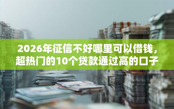 2026年征信不好哪里可以借钱，超热门的10个贷款通过高的口子推荐