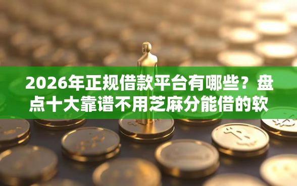 2026年正规借款平台有哪些？盘点十大靠谱不用芝麻分能借的软件