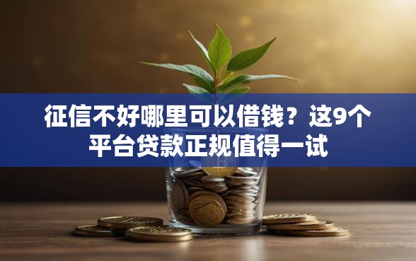 征信不好哪里可以借钱？这9个平台贷款正规值得一试