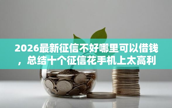 2026最新征信不好哪里可以借钱,总结十个征信花手机上太高利息贷款软件! 2026最新征信不好哪里可以借钱,总结十个征信花手机上太高利息贷款软件!