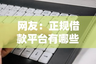网友：正规借款平台有哪些？求介绍几款闪电审批的软件