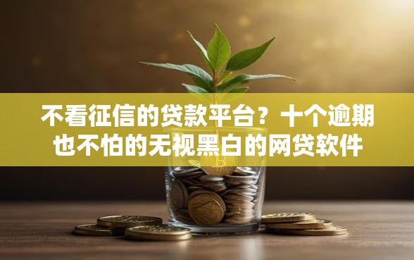 不看征信的贷款平台？十个逾期也不怕的无视黑白的网贷软件