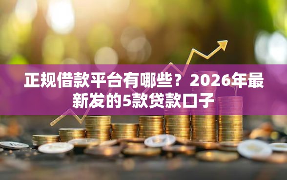 正规借款平台有哪些?2026年最新发的5款贷款口子 正规借款平台有哪些?2026年最新发的5款贷款口子