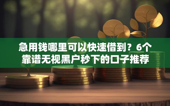 急用钱哪里可以快速借到？6个靠谱无视黑户秒下的口子推荐