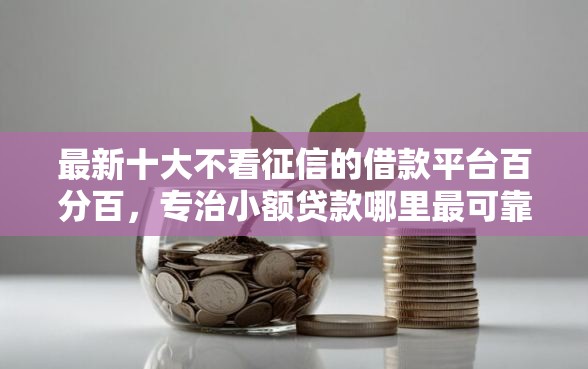 最新十大不看征信的借款平台百分百，专治小额贷款哪里最可靠