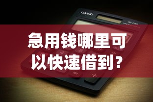 急用钱哪里可以快速借到？十大19岁贷款容易过审批的app推荐