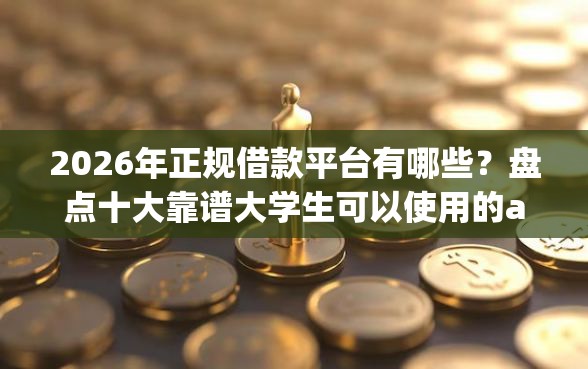 2026年正规借款平台有哪些？盘点十大靠谱大学生可以使用的app