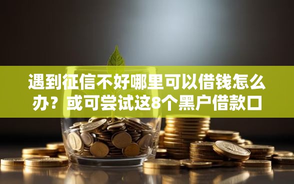遇到征信不好哪里可以借钱怎么办？或可尝试这8个黑户借款口子