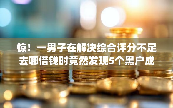 惊！一男子在解决综合评分不足去哪借钱时竟然发现5个黑户成功获取大额贷款的app，事后分享了出来