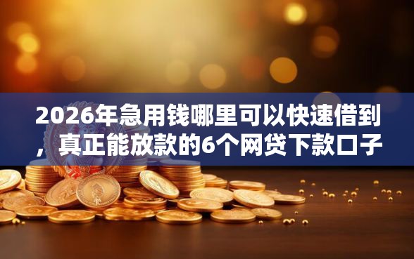 2026年急用钱哪里可以快速借到，真正能放款的6个网贷下款口子推荐