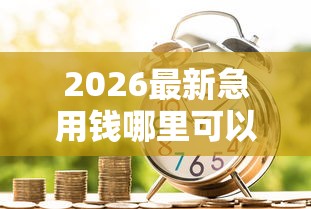 2026最新急用钱哪里可以快速借到，总结十个最靠谱的贷款平台！
