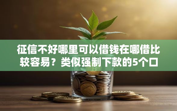 征信不好哪里可以借钱在哪借比较容易？类似强制下款的5个口子参考