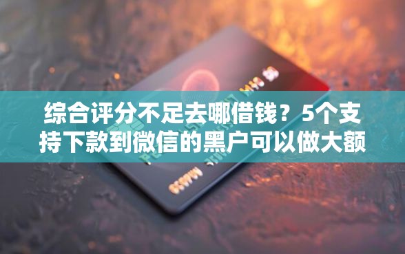 综合评分不足去哪借钱？5个支持下款到微信的黑户可以做大额贷款软件