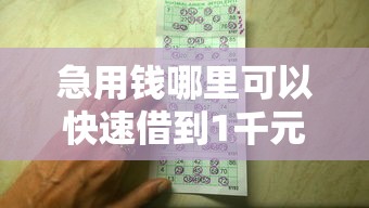 急用钱哪里可以快速借到1千元无门槛本月借款平台力荐！分享小额网贷口子1千元无门槛借款