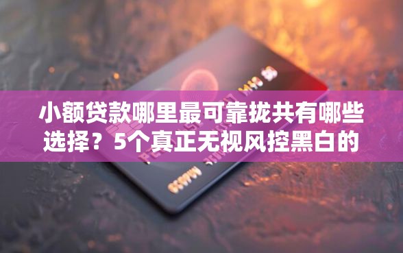 小额贷款哪里最可靠拢共有哪些选择？5个真正无视风控黑白的网贷详解