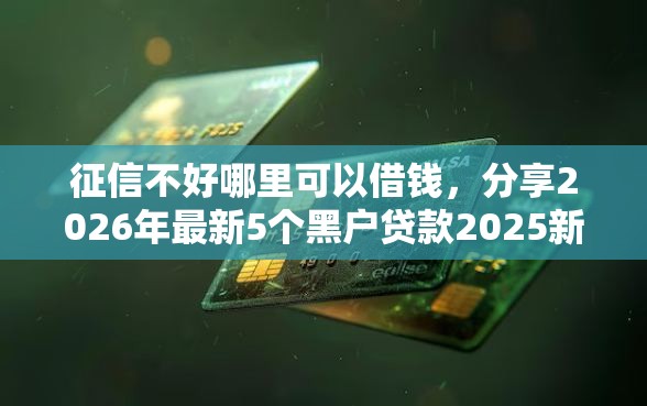 征信不好哪里可以借钱，分享2026年最新5个黑户贷款2025新口子