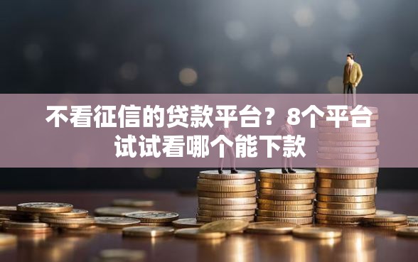 不看征信的贷款平台？8个平台试试看哪个能下款
