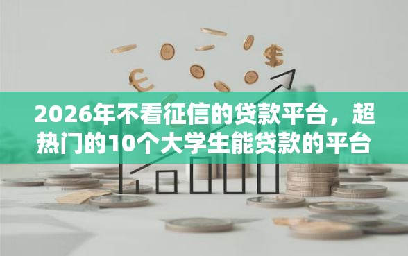 2026年不看征信的贷款平台，超热门的10个大学生能贷款的平台推荐