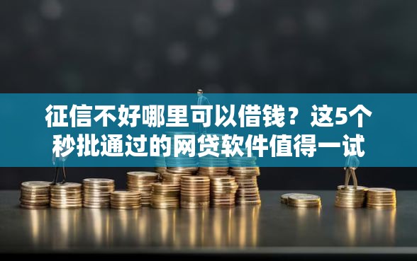 征信不好哪里可以借钱？这5个秒批通过的网贷软件值得一试
