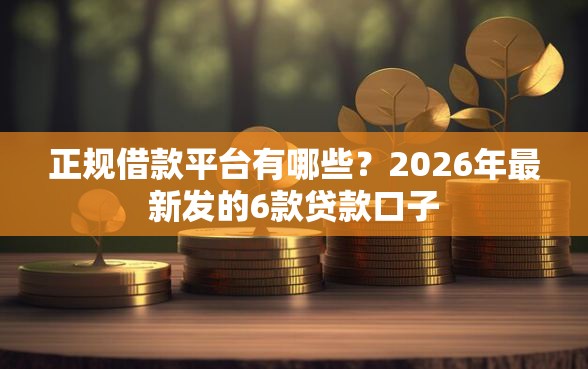 正规借款平台有哪些？2026年最新发的6款贷款口子