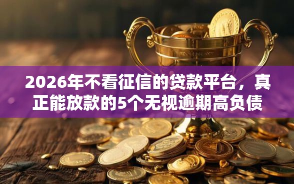 2026年不看征信的贷款平台，真正能放款的5个无视逾期高负债秒过口子推荐