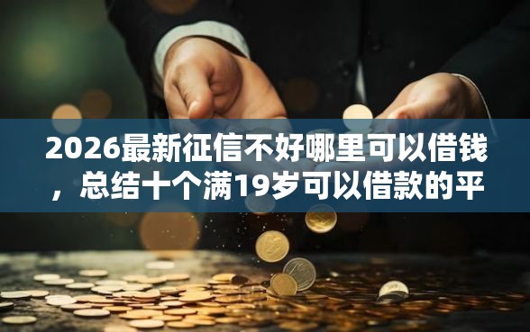 2026最新征信不好哪里可以借钱，总结十个满19岁可以借款的平台！